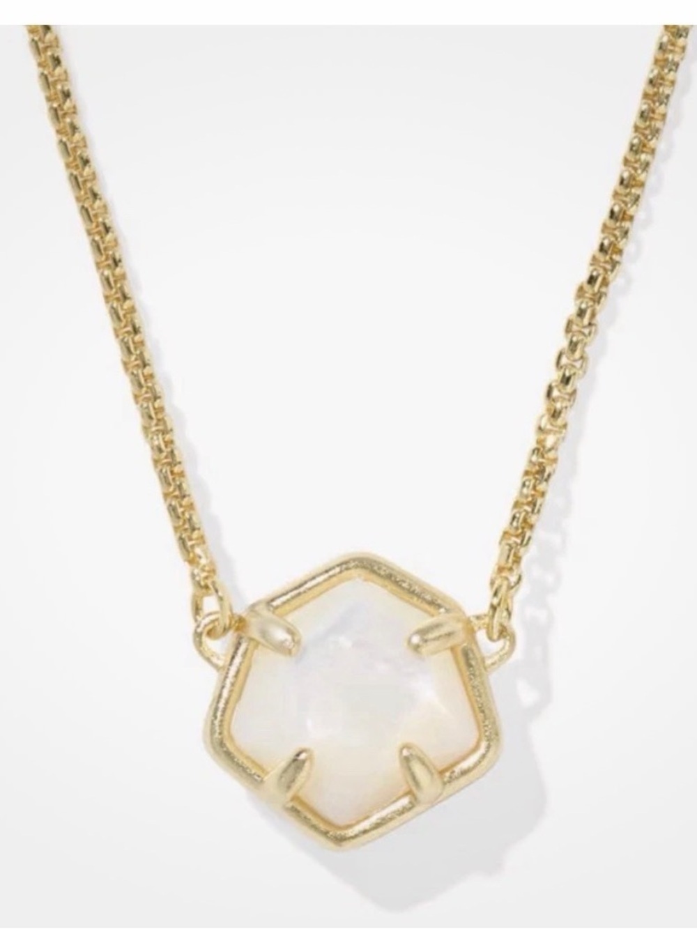 Kendra Scott 18” Jaxon Necklace Gold Tone w/ Ivory Mother of Pearl -NWOT